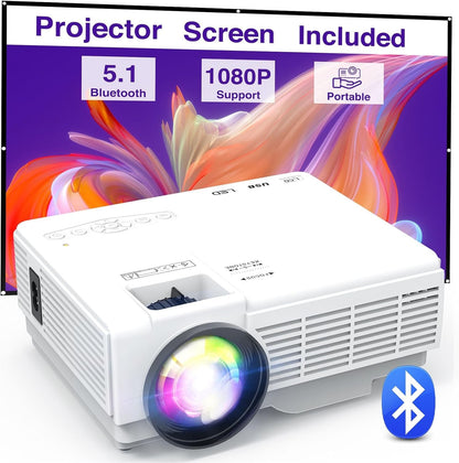 Mini Projector Bedroom Bluetooth HD 1080P - Front view