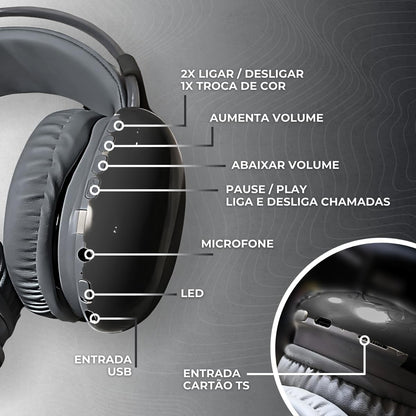 RGB Wireless Bluetooth Headphones with - Image 4