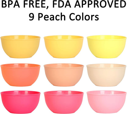 9 x 10oz Plastic Dinner Set Bowls Reusable Pasta Snack Dishes Dinnerware Kids