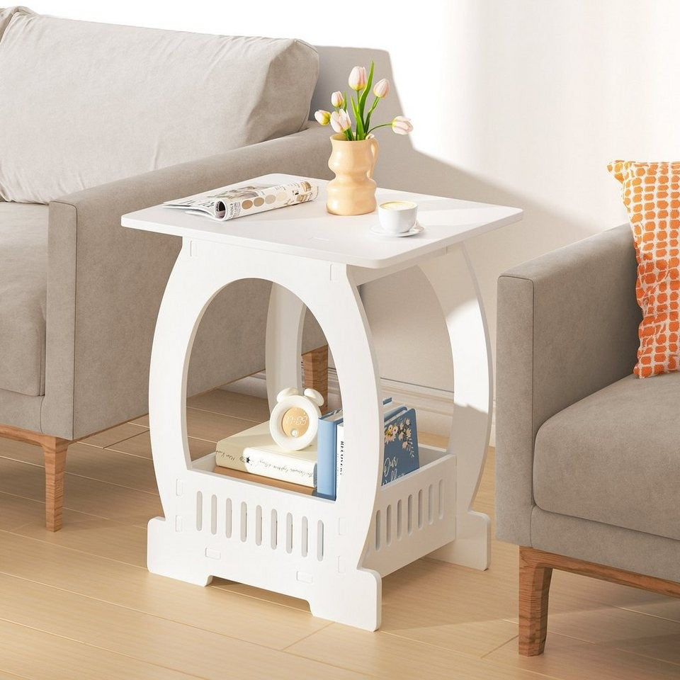 White Bedside Table Cabinet Side - Image 7