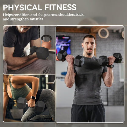 2x2kg/2x2.5kg/2x3kg/2x4kg/2x5kg Hex Dumbbell Weight Set Home Exercise Workout UK