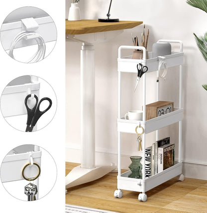3-Tier Storage Trolley Cart Slide-out - Image 3