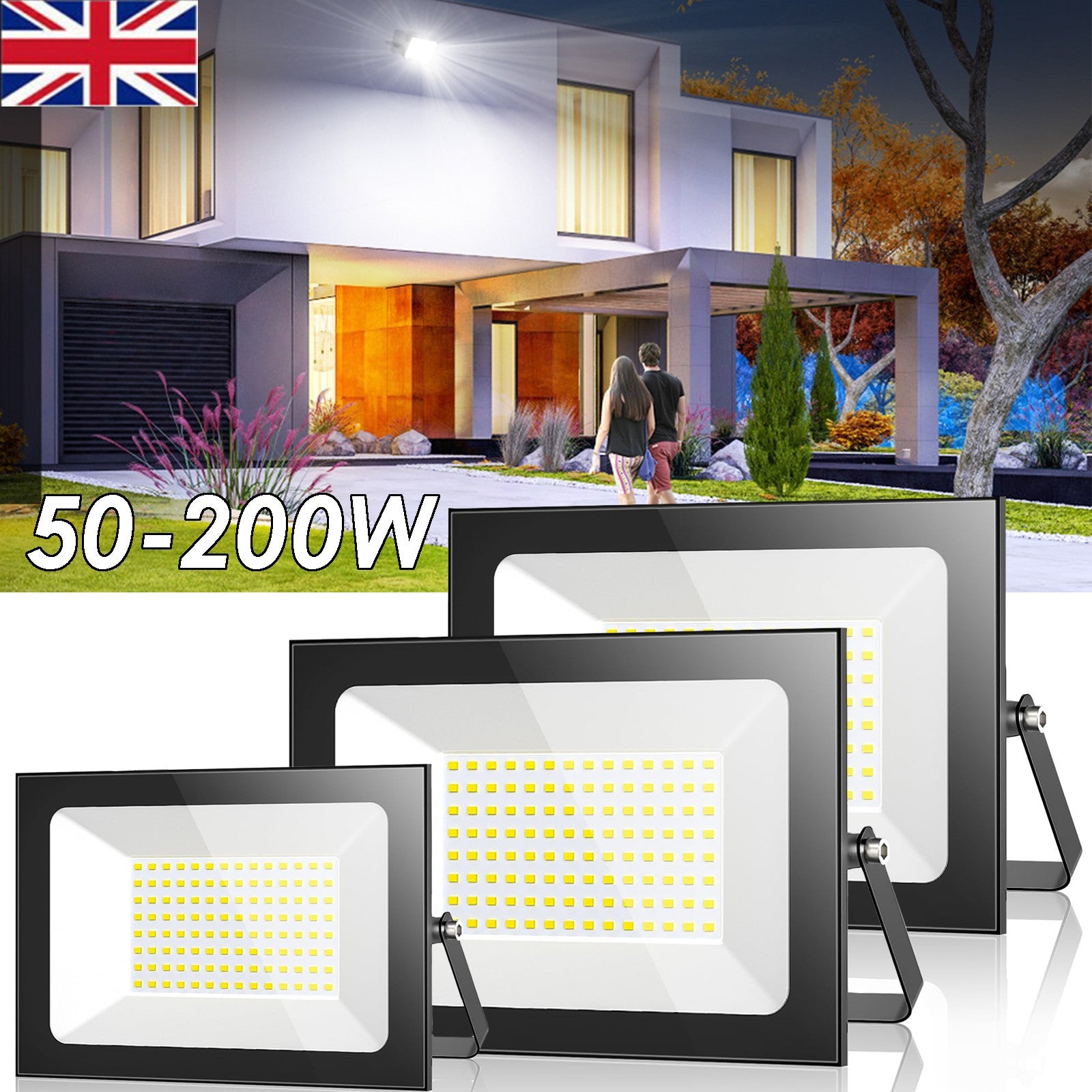 50W-200W LED Floodlights Waterproof Outdoor Lights - Front view