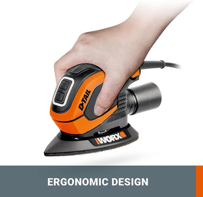 Mouse 55W Corded Detail Sander with 12pcs Sanding Sheets Finger Pad WORX WX647