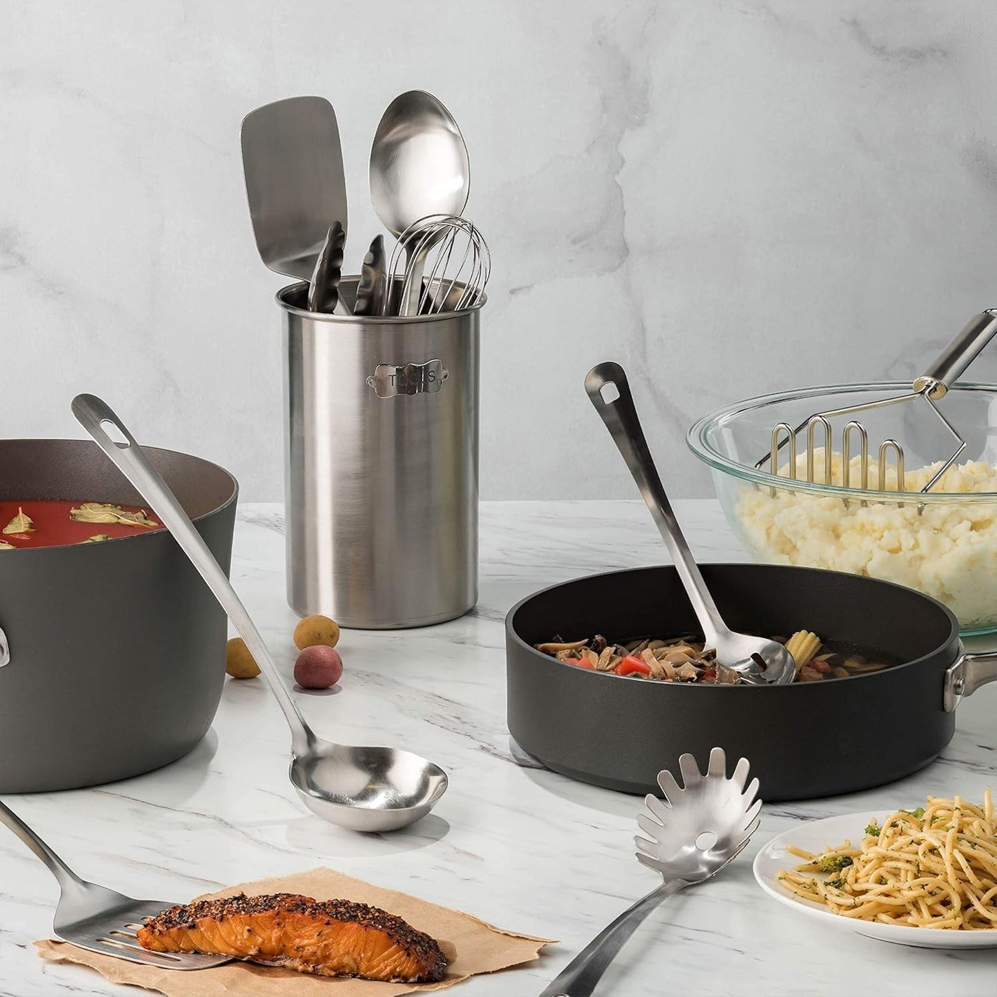 10 x Stainless Steel Kitchen Utensil Set Nonstick Heat Resistant Cooking Gadgets