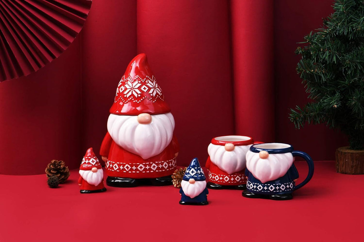 Red Blue Christmas Gnome 440ml - Image 5