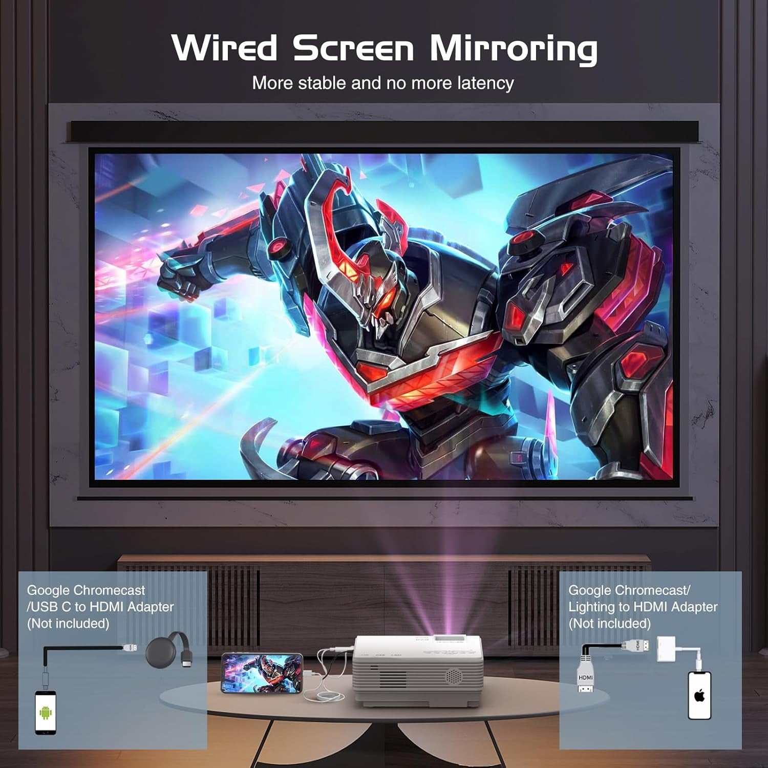 1080p Screen Projector Portable Bluetooth - Image 4