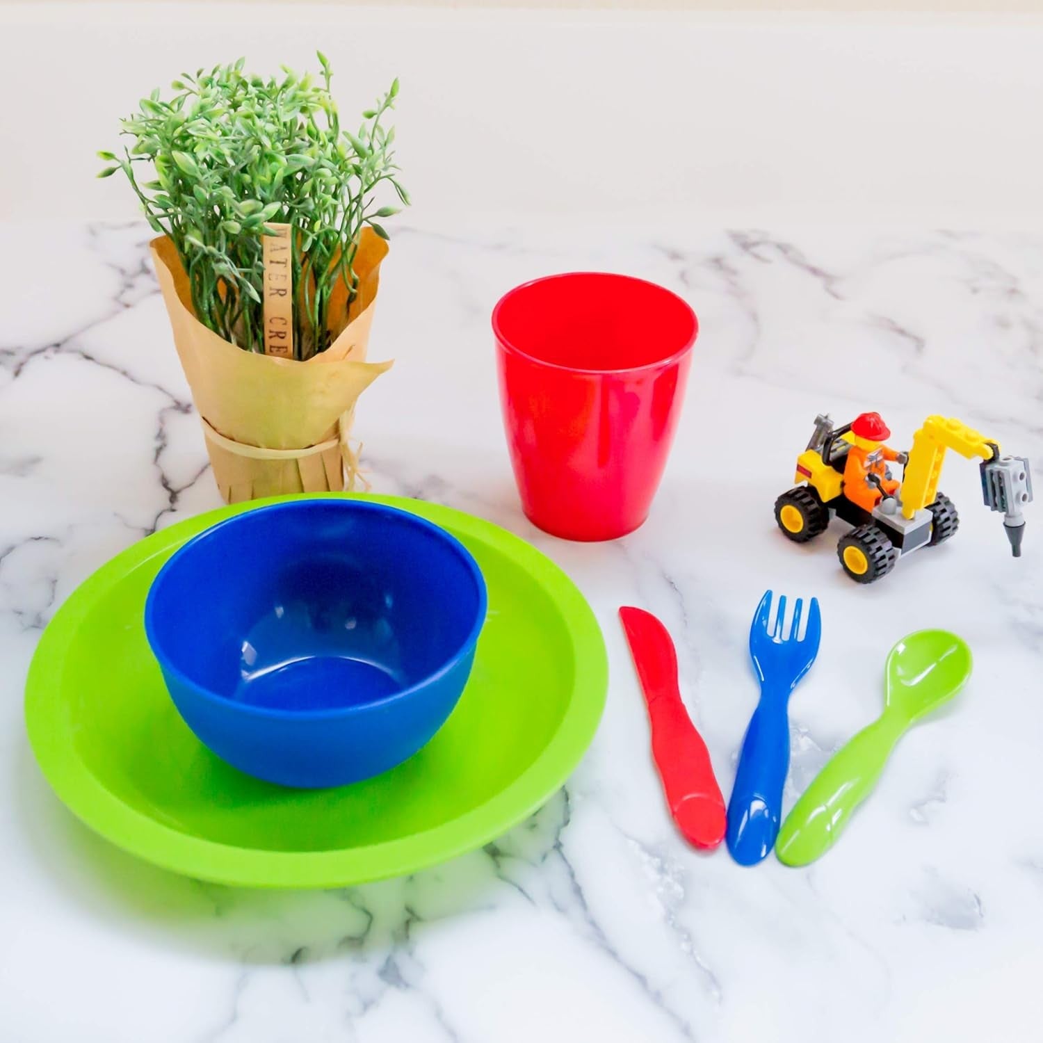 54PCS Plastic Kid Dinnerware Plates - Image 4