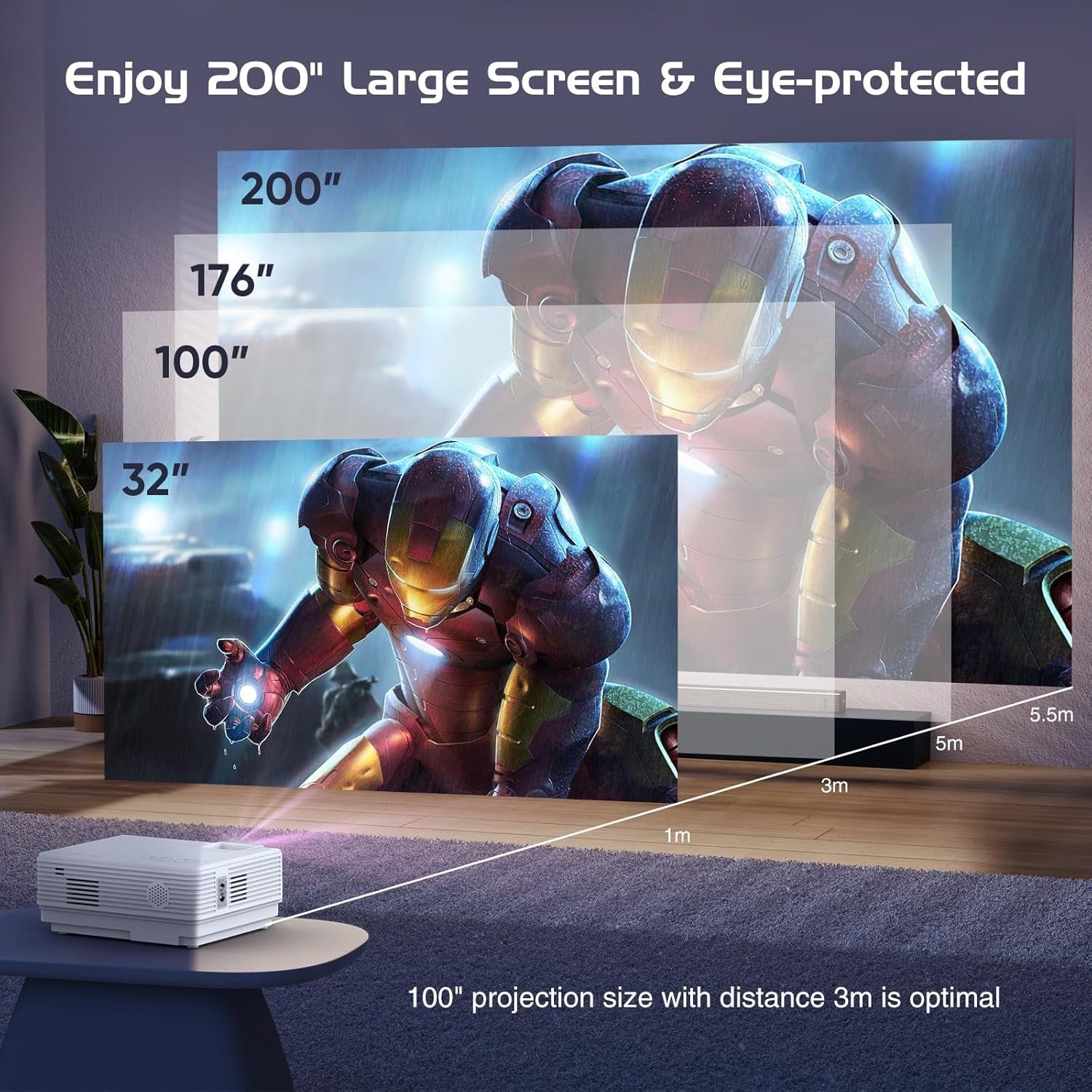 Mini Projector Bedroom Bluetooth HD - Image 6