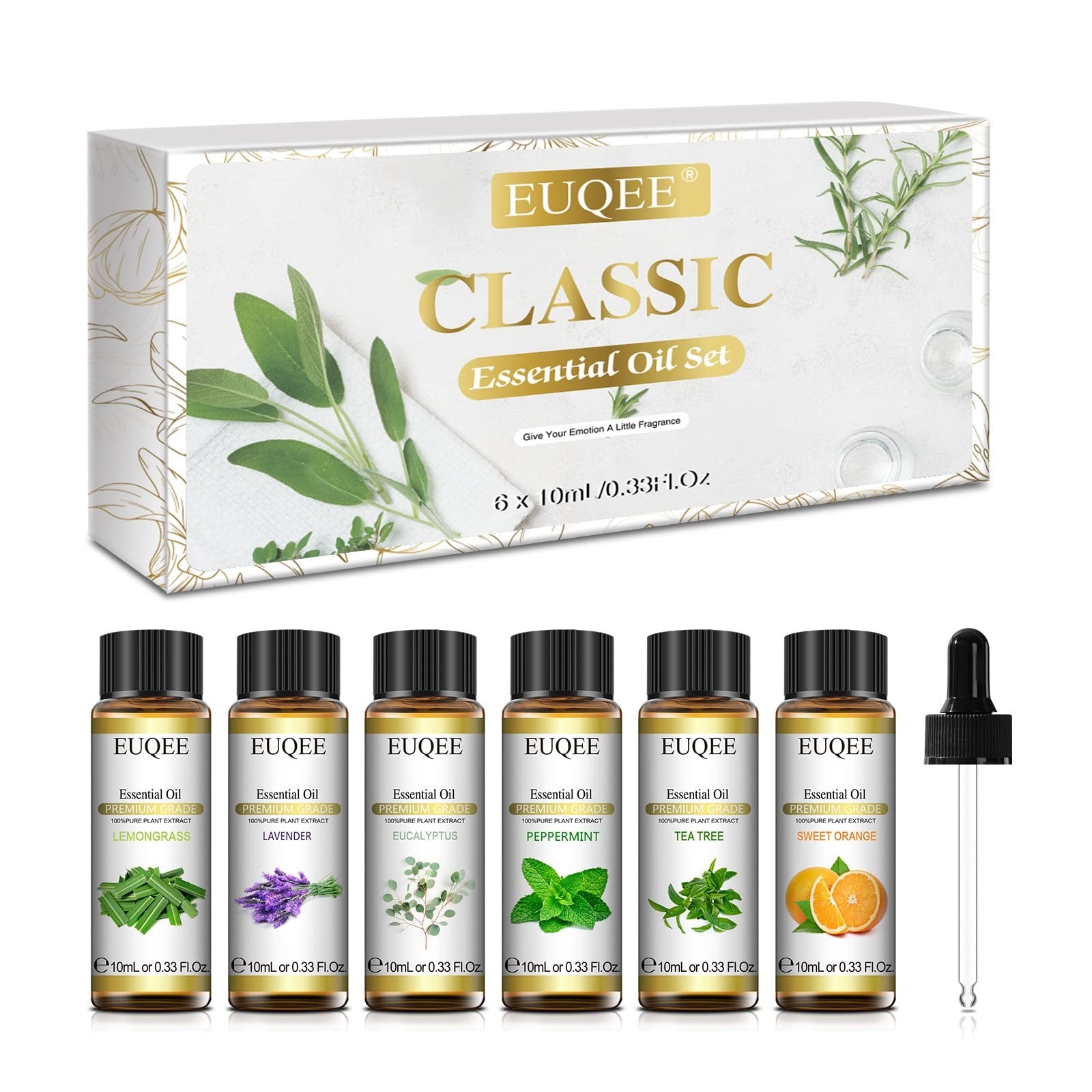Essential Oils Set 6*10ML Aromatherapy 100% - Front view