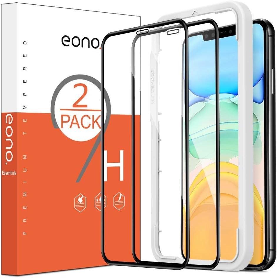 2PCS Full Cover Tempered Glass Screen - Front view