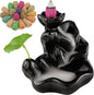 Ceramic Smoke Backflow Waterfall Incense Lotus - Front view