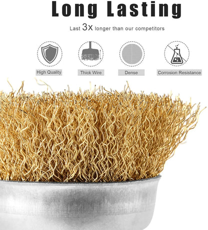5PCS Rotary Brass Wire Cleaning Wheel Cup Brush - product image 4 of 6