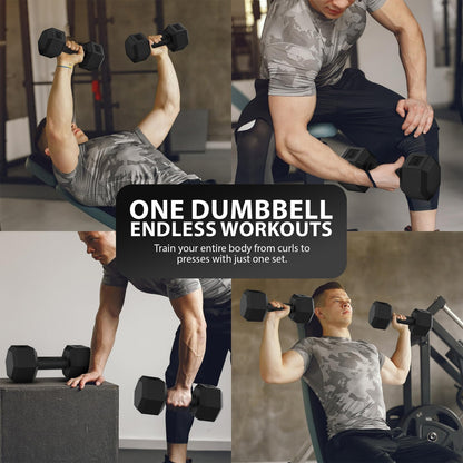 2x2kg/2x2.5kg/2x3kg/2x4kg/2x5kg Hex Dumbbell Weight Set Home Exercise Workout UK