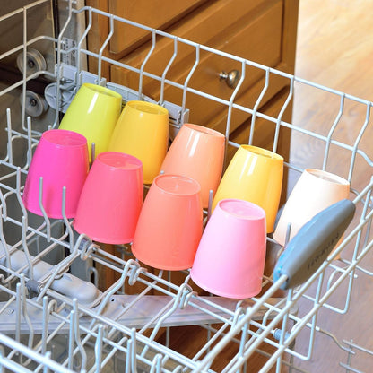 9 Pack Re-usable 250ML Kids Cups Plastic Drinking Toddler in 9 Assorted Colors