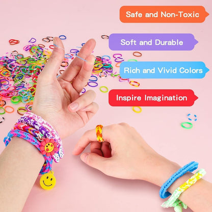 3600+ Loom Bands Kit 30 Colors Rubber Bands Bracelet Making Kits for Girls