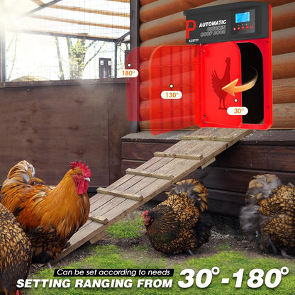 Automatic Chicken Coop Door Opener Timer Anti-Pinch Solar Powered Remote Control