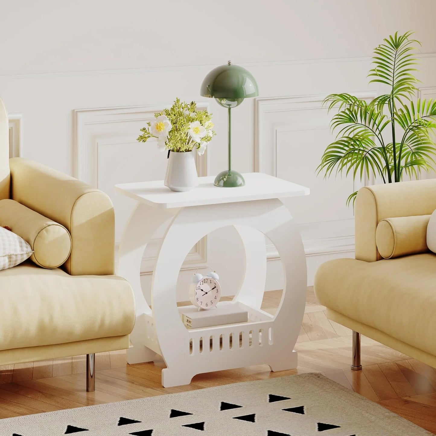 White Bedside Table Cabinet Side - Image 4