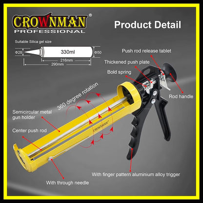 CROWNMAN caulking gun push rod and release tablet with thickened push plate detail