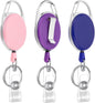 3PCS Retractable Badge Reel Extendable ID - Front view