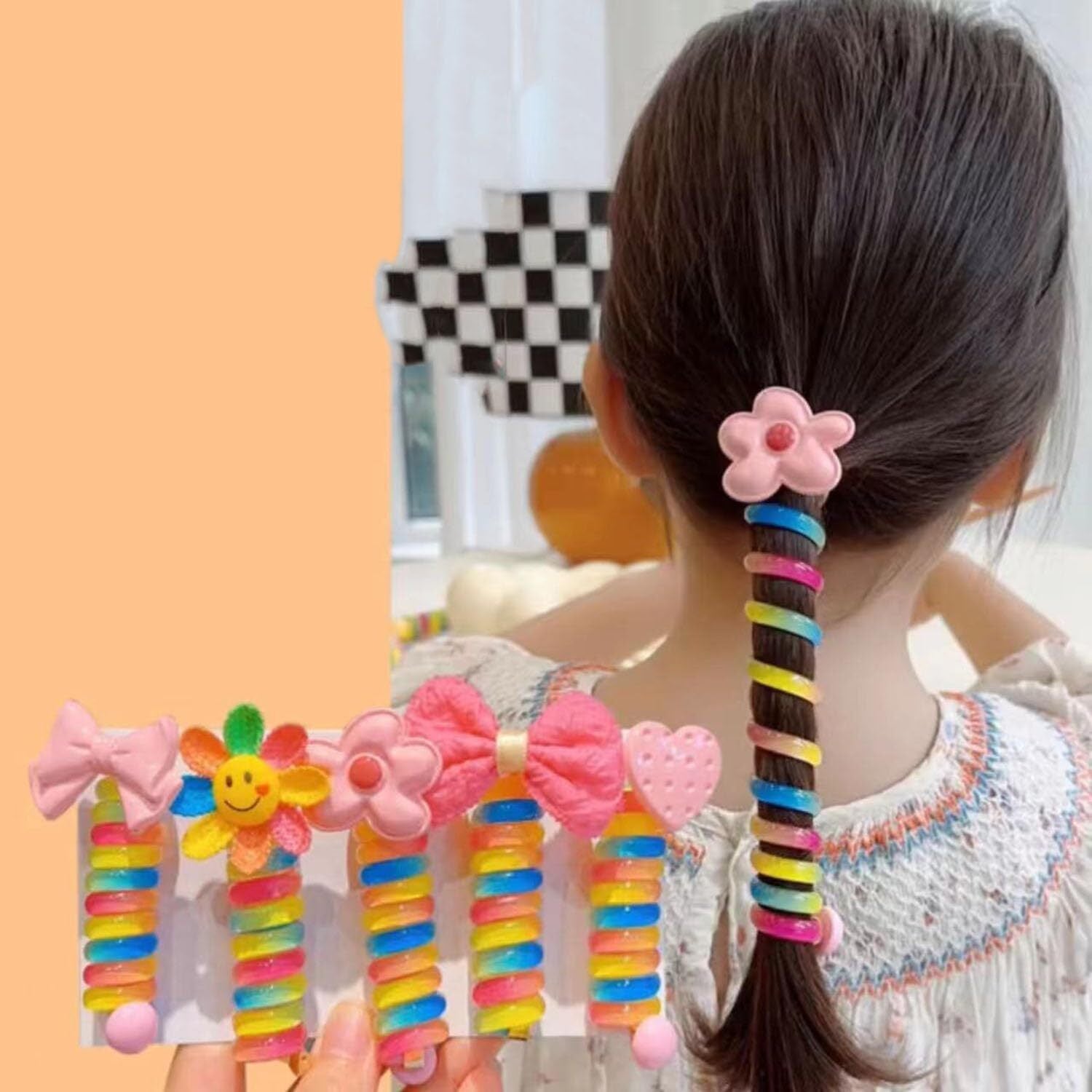 5 Pcs Colorful Telephone Wire Hair - Detail view