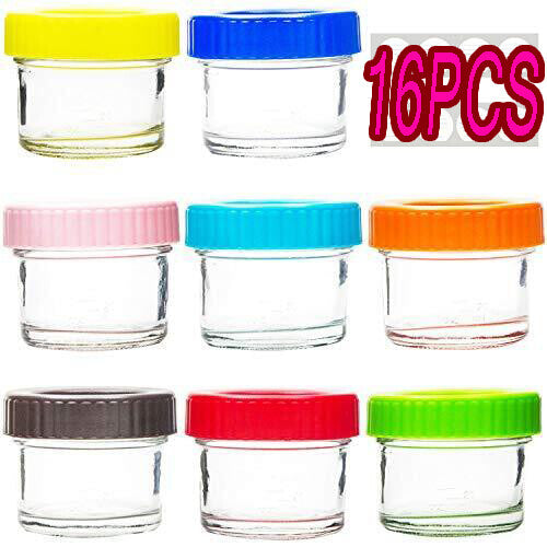 16 Pack 4oz Glass Baby Food - Front view