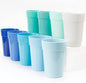 9 x 350ml Reusable Plastic Cups Small Drinking Tumblers Set Kids Kitchen Picnics