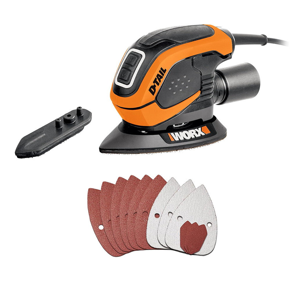 Mouse 55W Corded Detail Sander with 12pcs Sanding Sheets Finger Pad WORX WX647