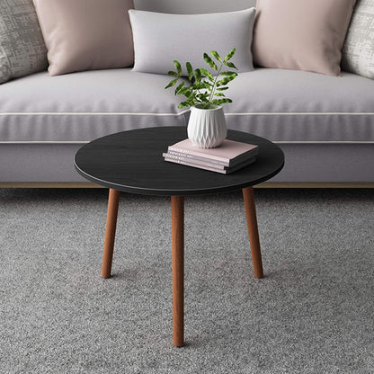 Coffee Table Round Stacking Sofa Side Living Room Bedroom 55x42.5cm Black Modern