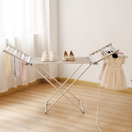 Electric Heated Clothes Dryer Energy-Efficient Indoor Airer Folding Washing Line
