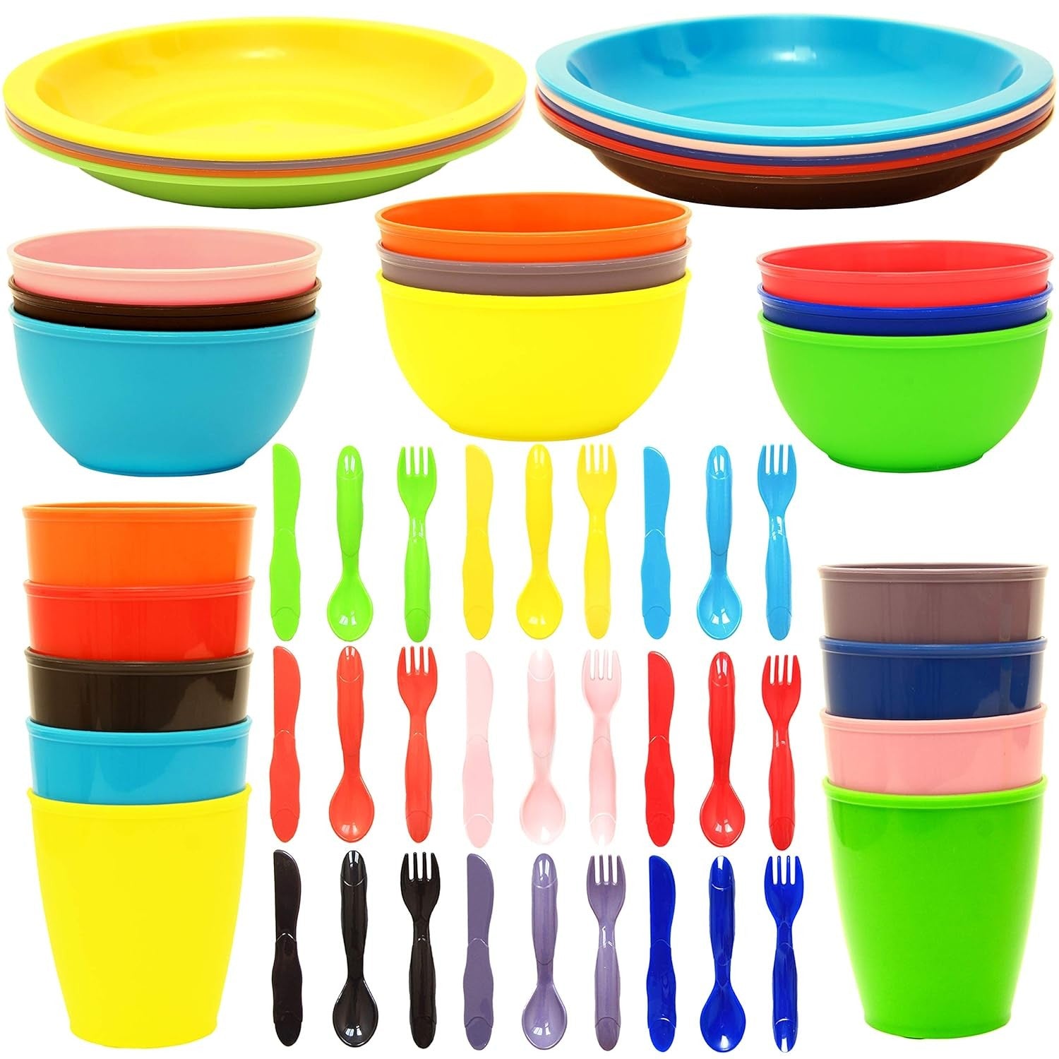 54PCS Plastic Kid Dinnerware Plates - Image 5